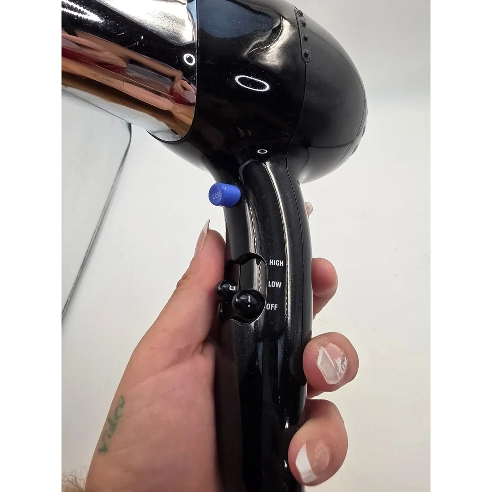 Conair 1875 Watt Hair Dryer Black Chrome Model 256X Heat Speed Settings